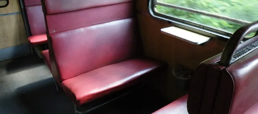 Image d’illustration : sièges en similicuir d’un train régional. Photo Flyz1, CC BY-SA 4.0, via Wikimedia Commons